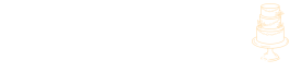 Logo for Say it With Cake Bakery featuring an outline of a three-tiered cake.